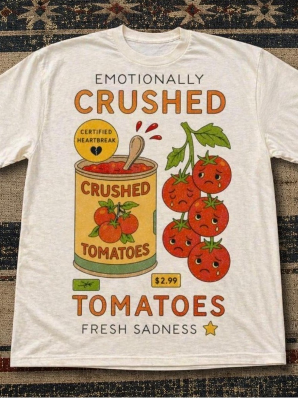 Gildan White 'Emotionally Crushed Tomatoes' Graphic T-shirt